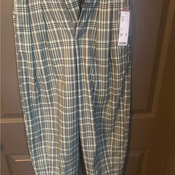 BDG Plaid Ankle Pants - Gray and White - Picture 1 of 5